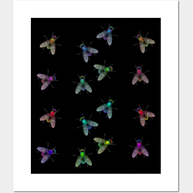 Colorful Fly Everywhere Wall Art by LemoBoy